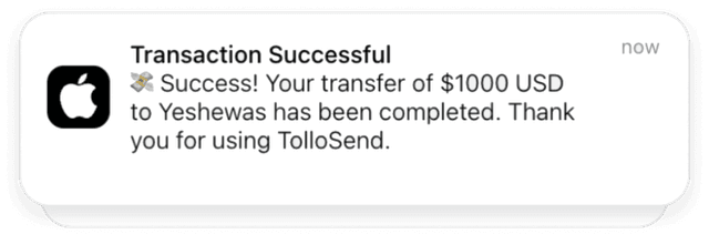 Instant Notifications interface